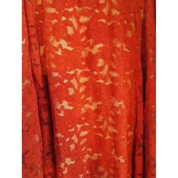 Red Lularoe Always Elegant Lace Skirt Sz 2X - Picture 2 of 8